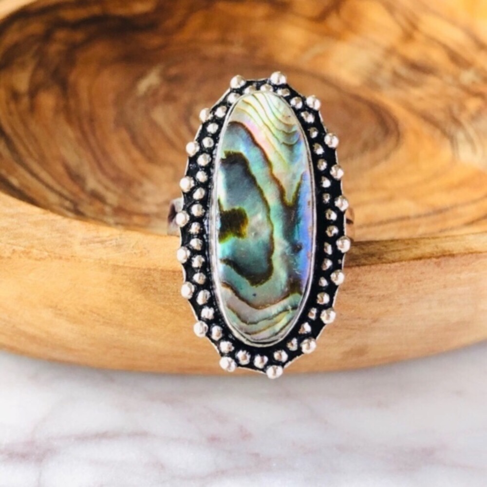 Abalone Shell Silver Ring